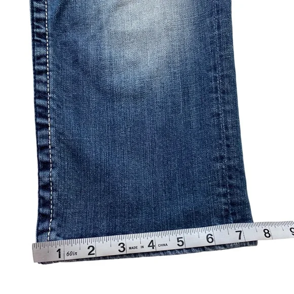 VIGOSS The Chelsea Capri Embroidered Faded Whiskered Stretch Jeans Size 7/8 - Picture 10 of 16